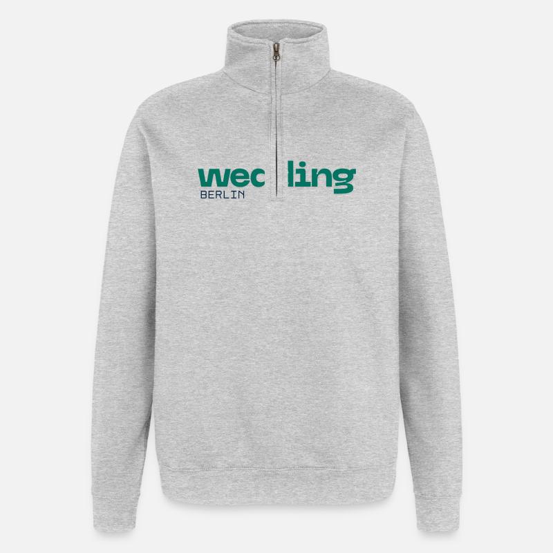 Wedding Berlin - Schönes, schlichtes Design - Quarter-Zip-Sweatshirt - Grau meliert