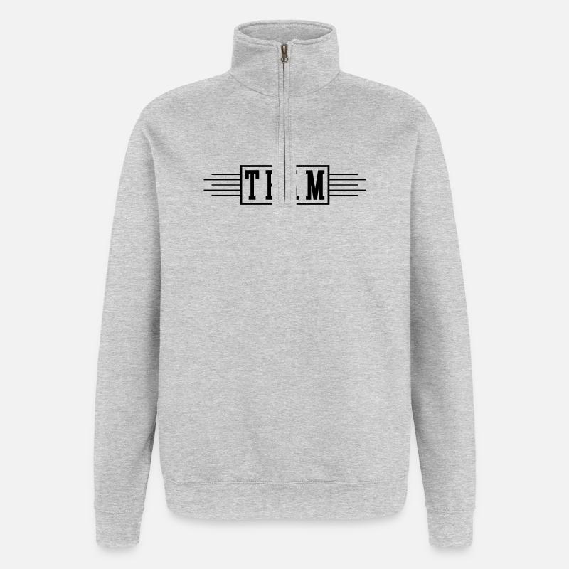 Team Strich - Quarter-Zip-Sweatshirt - Grau meliert
