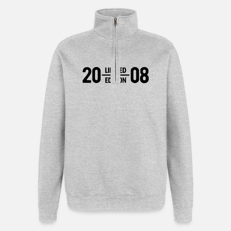 Édition limitée cadeau d’anniversaire 2008 - Sweat à zip 1/4 - gris chiné
