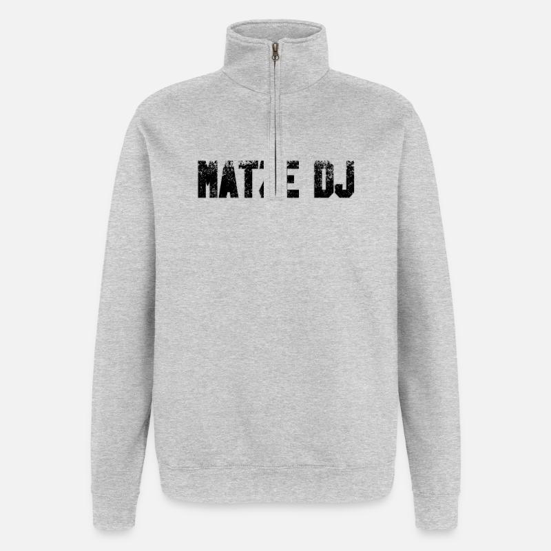 MatzeDJLogo Schwarz - Quarter-Zip-Sweatshirt - Grau meliert