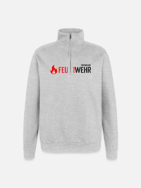 Feuerwehr - Quarter-Zip-Sweatshirt - Grau meliert