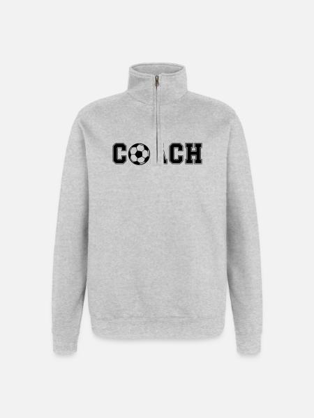 Football Coash - Quarter-Zip Sweatshirt - heather grey