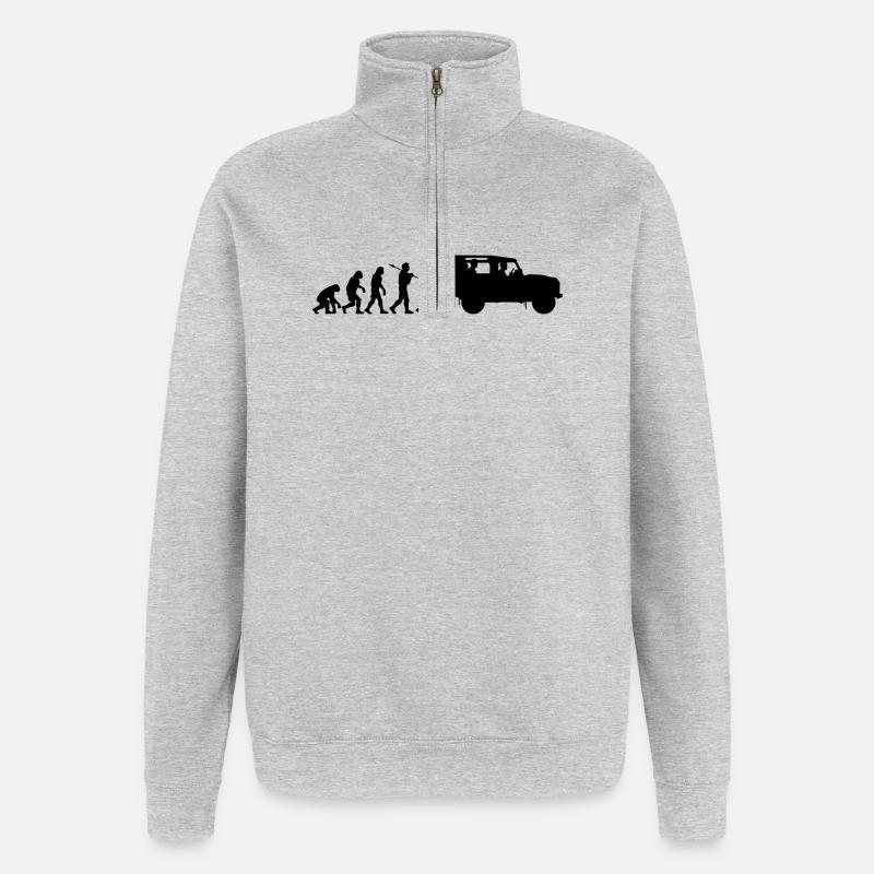 Defender 90 Évolution - Sweat à zip 1/4 - gris chiné