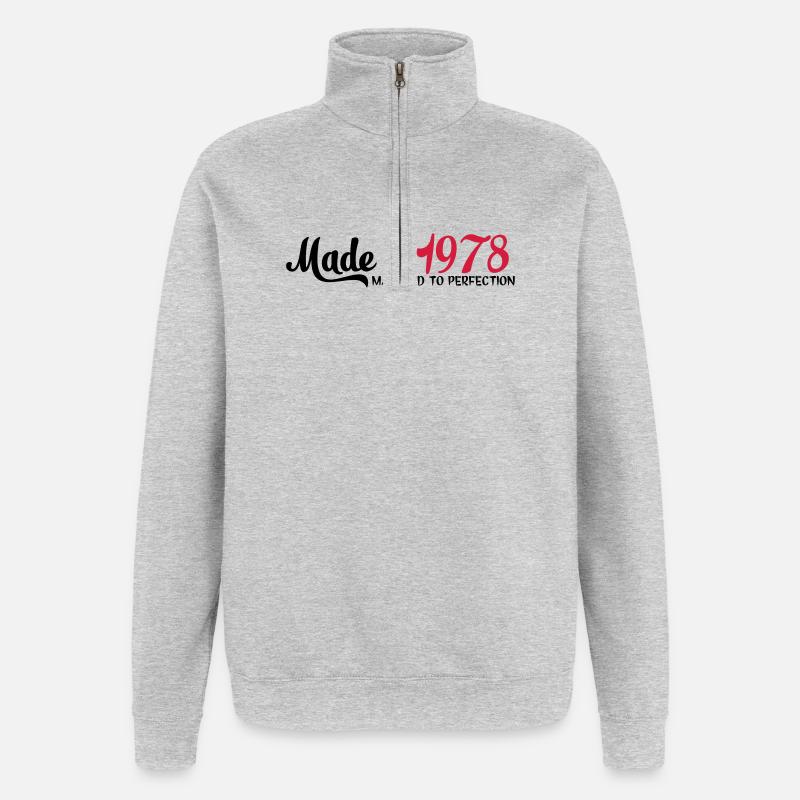 1978 - Quarter-Zip-Sweatshirt - Grau meliert