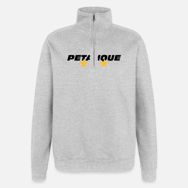 Petanque - Sweat à zip 1/4 - gris chiné