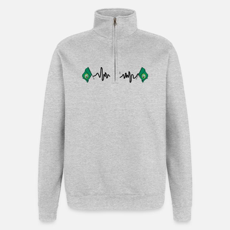 Herzfrequenz-Cardio für Washington - Quarter-Zip-Sweatshirt - Grau meliert
