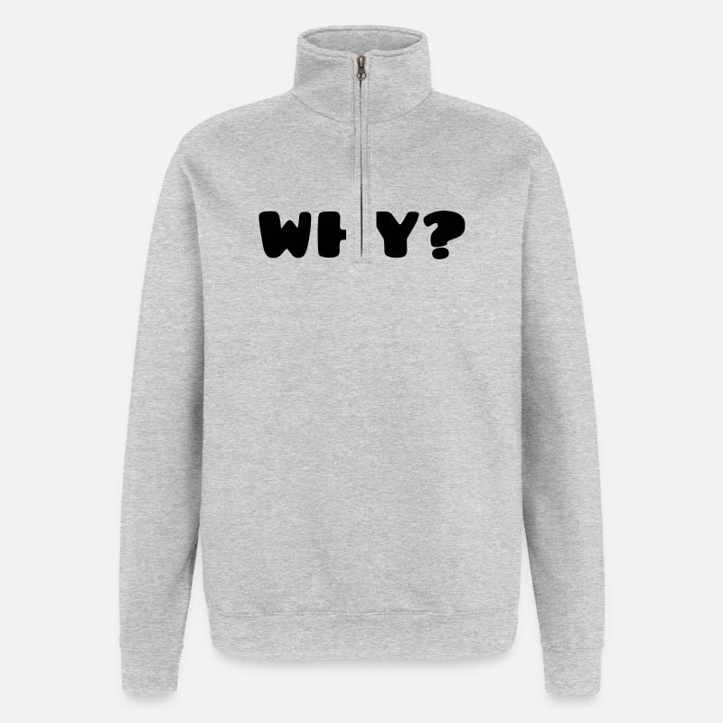 POURQUOI? - Sweat à zip 1/4 - gris chiné