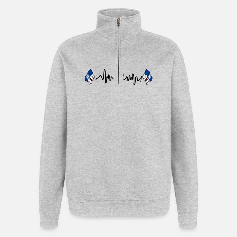 Conception de la fréquence cardiaque Jämtland - Sweat à zip 1/4 - gris chiné