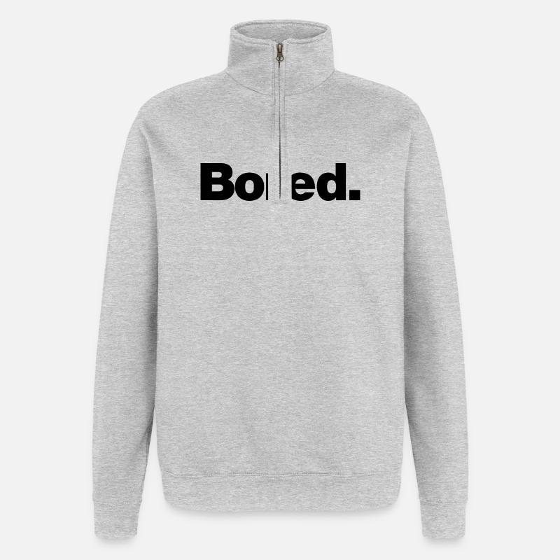 Ennuyé - Sweat à zip 1/4 - gris chiné