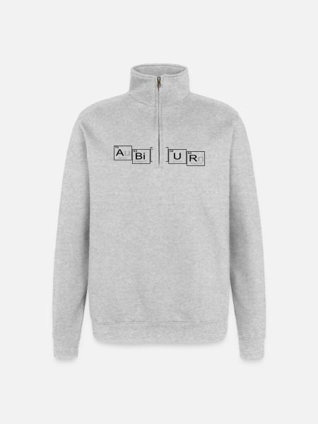 Abitur - Quarter-Zip-Sweatshirt - Grau meliert