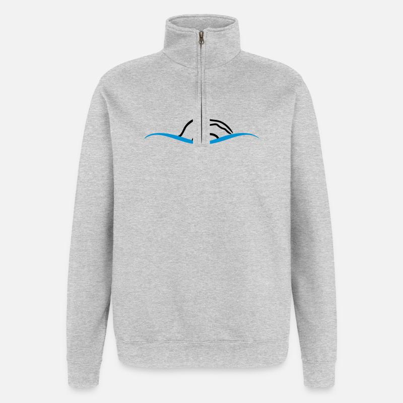 nage - Sweat à zip 1/4 - gris chiné