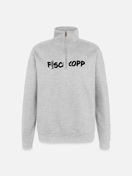 Fischkopp - Sweat à zip 1/4 - gris chiné
