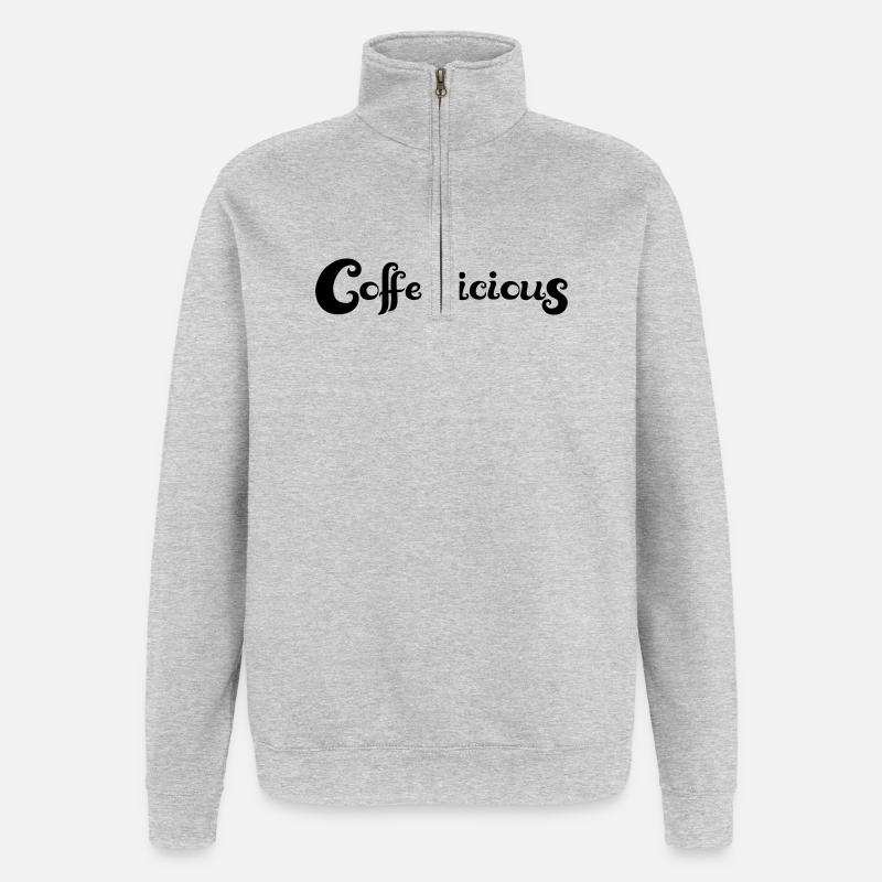Coffeelicious - Quarter-Zip Sweatshirt - heather grey