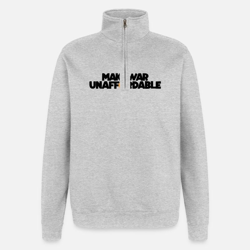Bitcoin - Make war unaffordable - Quarter-Zip-Sweatshirt - Grau meliert