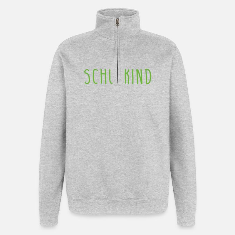 écolier - Sweat à zip 1/4 - gris chiné