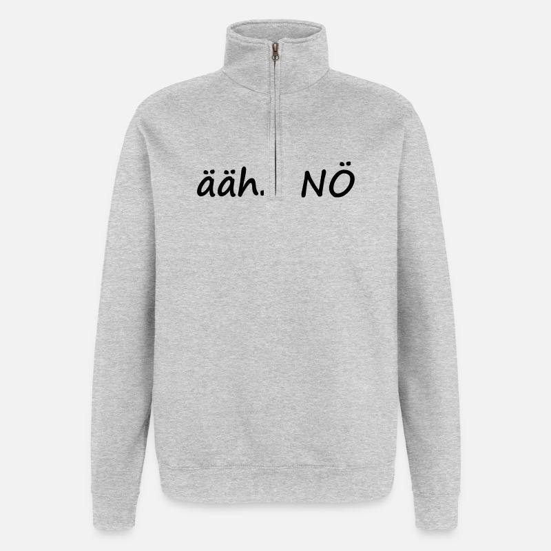 euh... NON - Sweat à zip 1/4 - gris chiné