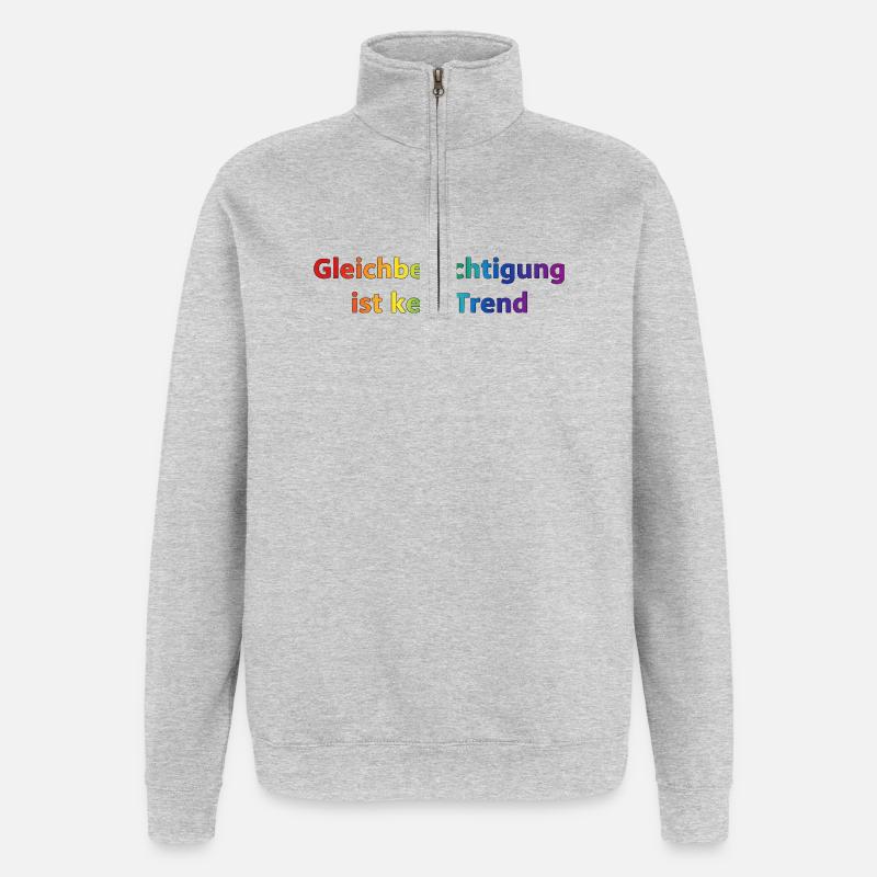 Equality is not a trend rainbow - Quarter-Zip Sweatshirt - heather grey