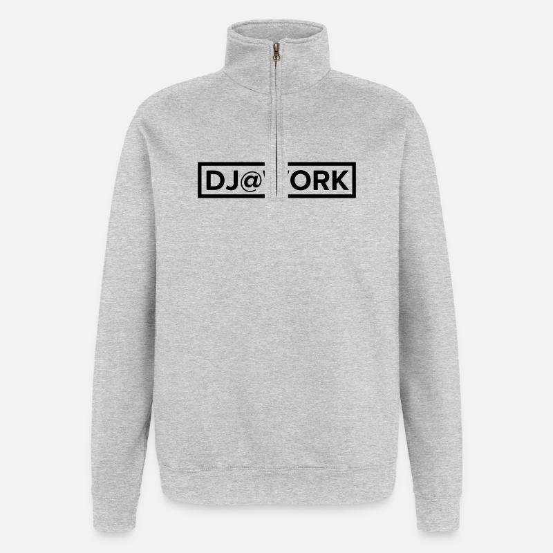 DJ at work - Quarter-Zip Sweatshirt - heather grey