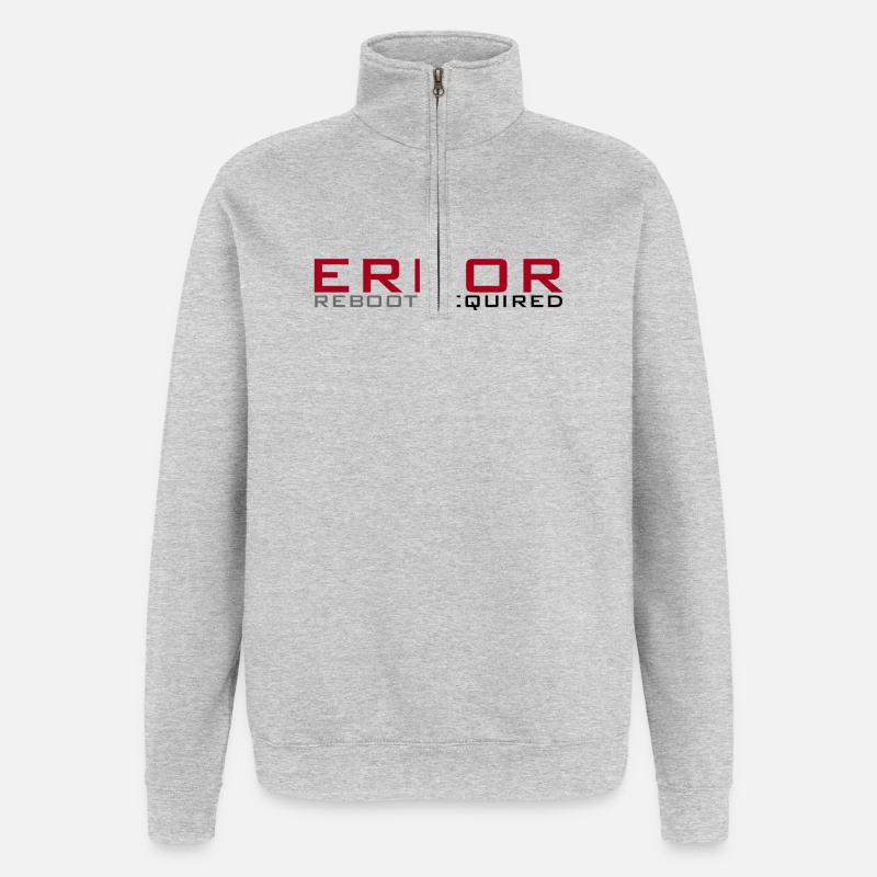 Fehler: Neustart erforderlich - Quarter-Zip-Sweatshirt - Grau meliert
