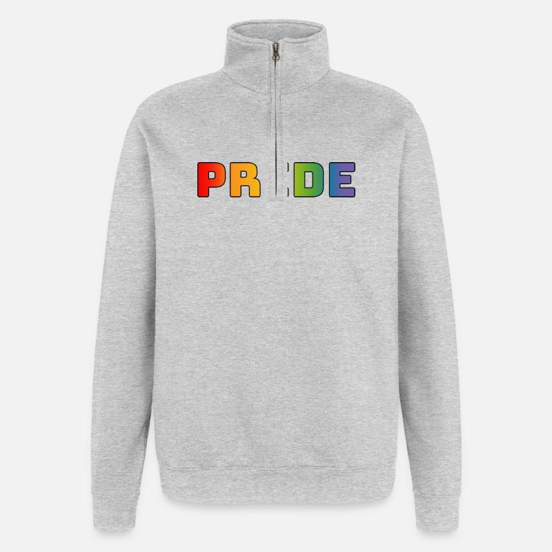 Regenbogen pride LGBT lgbtqi queer - Quarter-Zip-Sweatshirt - Grau meliert