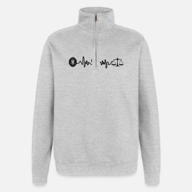 Fréquence cardiaque Cardio Lion Scale - Sweat à zip 1/4 - gris chiné