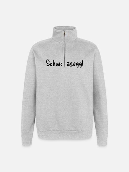Schwobaseggl - Quarter-Zip-Sweatshirt - Grau meliert