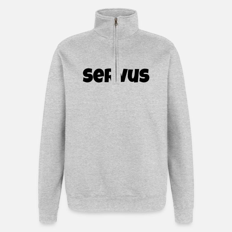 Servus (Luckiest Guy) - Quarter-Zip-Sweatshirt - Grau meliert
