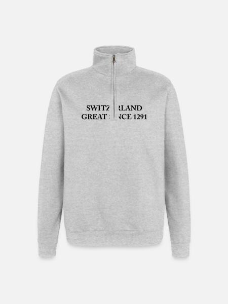 Switzerland Great Since 1291 - Quarter-Zip Sweatshirt - heather grey