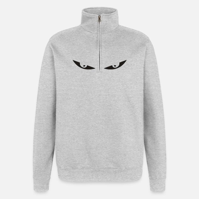 comic eyes augen - Quarter-Zip-Sweatshirt - Grau meliert