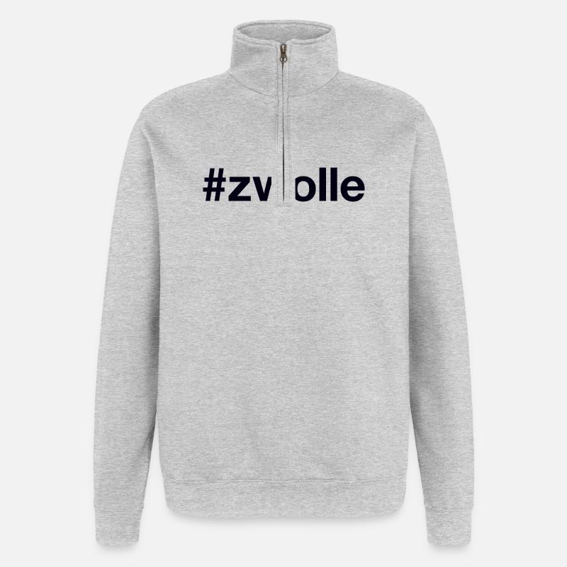 ZWOLLE, Pays-Bas, Pays-Bas - Sweat à zip 1/4 - gris chiné