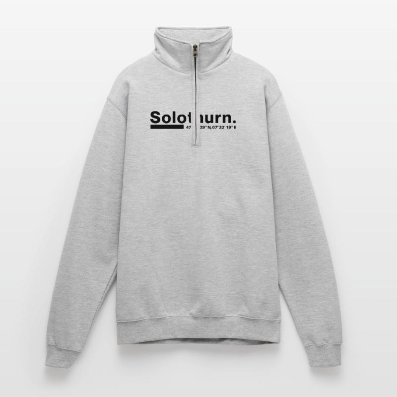 Solothurn coordinates Canton Switzerland Quarter-Zip Sweatshirt