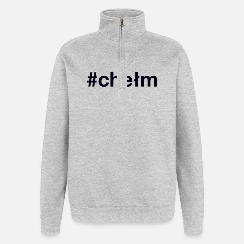 Chelm - Sweat à zip 1/4 - gris chiné