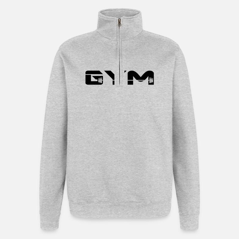 gym musculation - Sweat à zip 1/4 - gris chiné