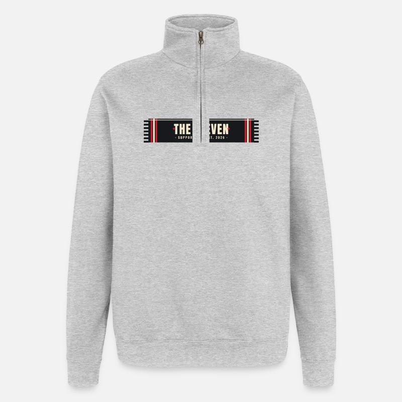 Die Elf — Design des Stützerschals - Quarter-Zip-Sweatshirt - Grau meliert