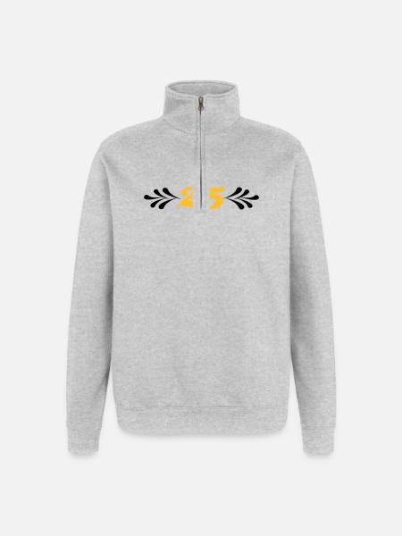2541614 14743929 sølvbryllup - Sweatshirt med 1/4 lynlås - grå meleret