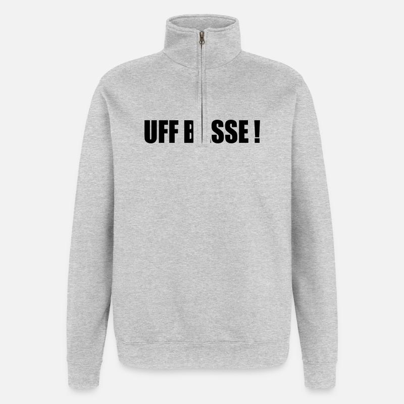 UFFBASSE ! - Sweat à zip 1/4 - gris chiné