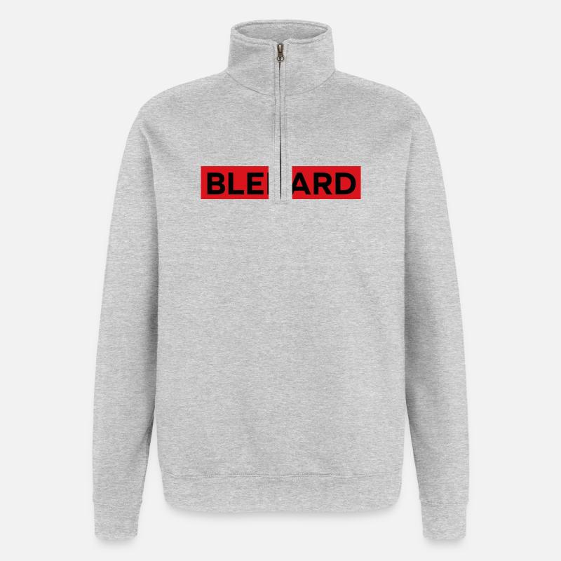 Bledard - Sweat à zip 1/4 - gris chiné