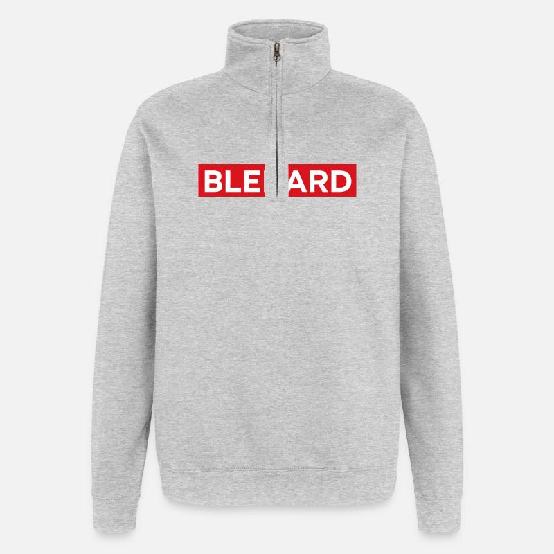 Bledard - Sweat à zip 1/4 - gris chiné