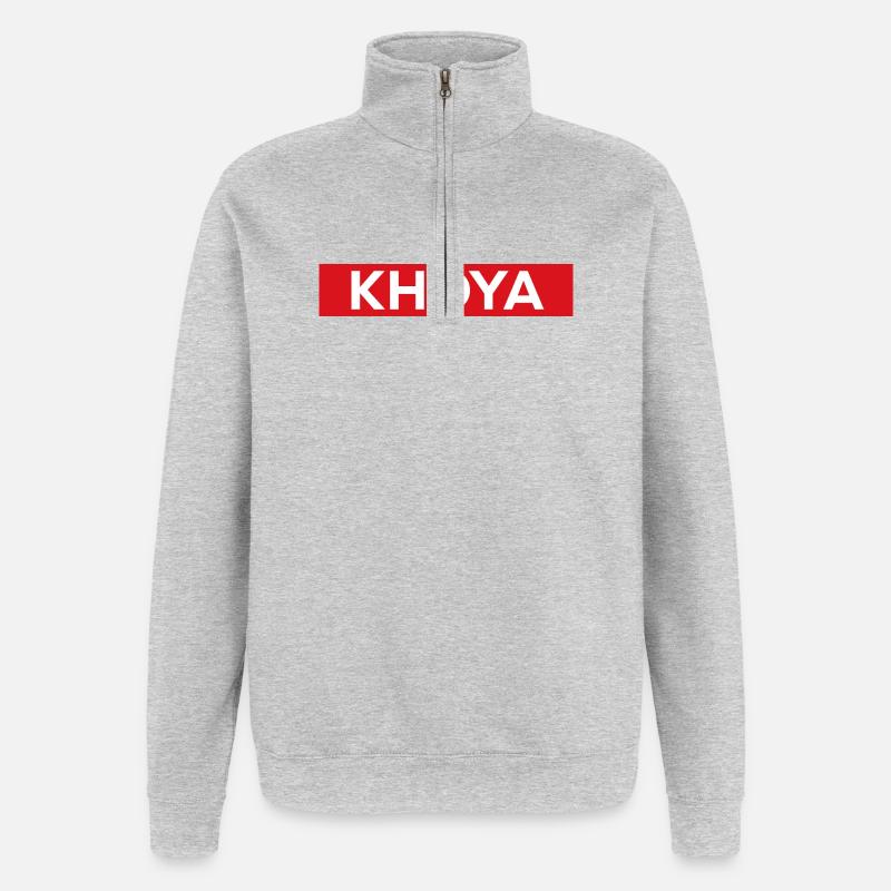 Khoya - Sweat à zip 1/4 - gris chiné