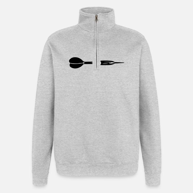 Icône de fléchettes - Sweat à zip 1/4 - gris chiné