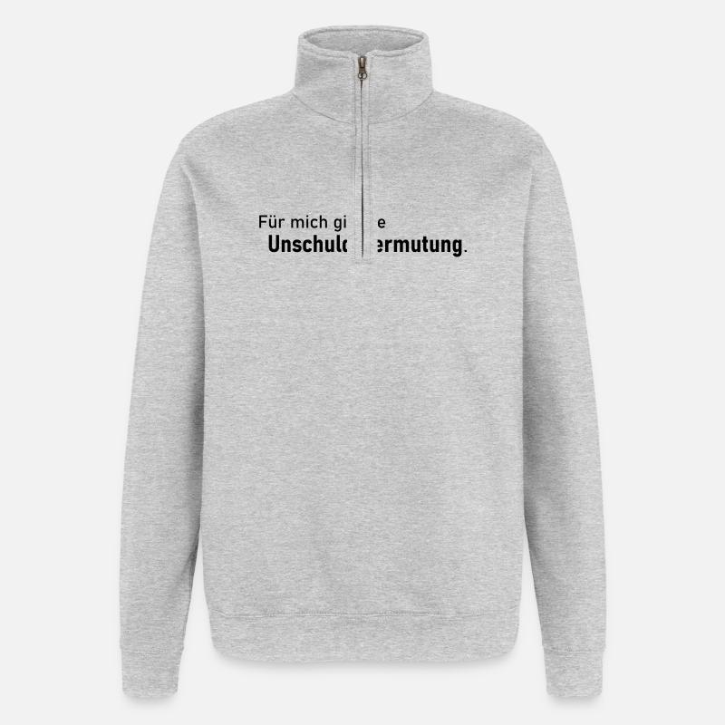 Présomption d’innocence - Sweat à zip 1/4 - gris chiné
