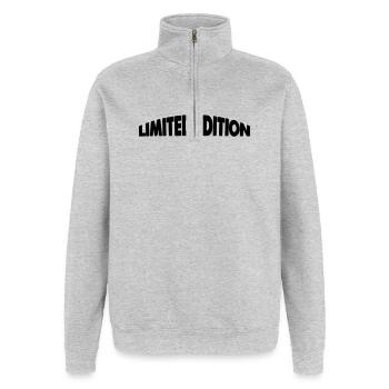 Limited Edition - Quarter-Zip-Sweatshirt - Grau meliert - Vorne - AI Model Female 172 light (172cm) & AI Model Male 178 dark (178cm)