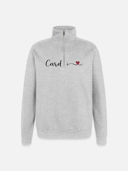 Cardio with a Heart - Quarter-Zip Sweatshirt - heather grey