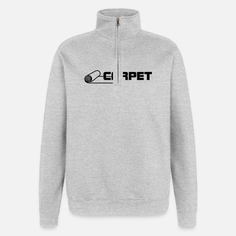 Teppichrollen Logo - Quarter-Zip-Sweatshirt - Grau meliert