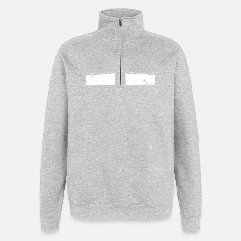 Grosse vague - Sweat à zip 1/4 - gris chiné