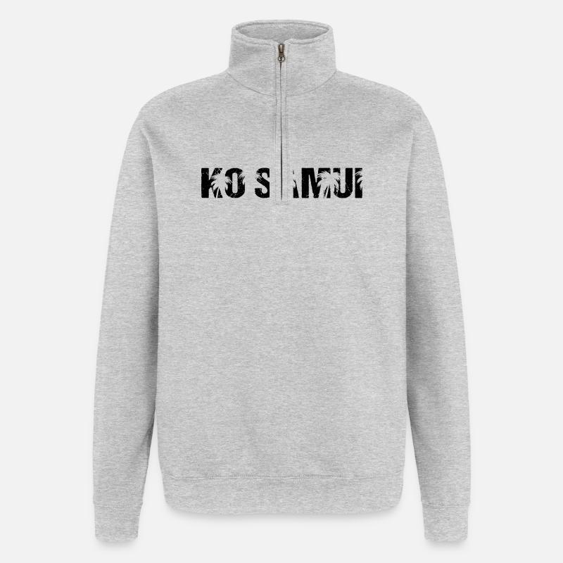Ko Samui Thailand Palmen - Quarter-Zip-Sweatshirt - Grau meliert