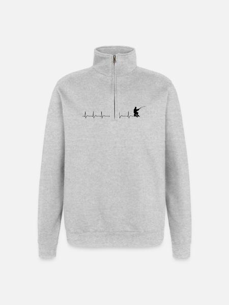 Please upload the design image - Quarter-Zip Sweatshirt - heather grey