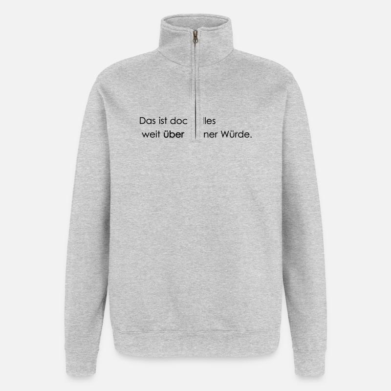 bien au-delà de ma dignité - Sweat à zip 1/4 - gris chiné