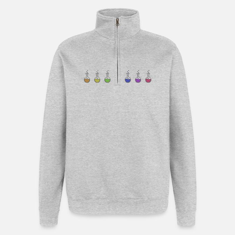 Expérience de chimie en laboratoire - Sweat à zip 1/4 - gris chiné