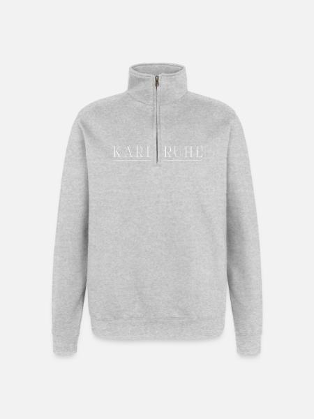 Karlsruhe Fan T-Shirt – For Real Fans - Sweatshirt med 1/4 lynlås - grå meleret